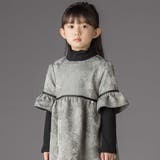 【お揃い】花刺しゅうジャガードワンピース+リブタートル2点セット(95~150c… | BeBe Petits Pois Vert | 詳細画像4 