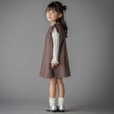 千鳥チェックラグランギャザースリーブワンピース(95~150cm) | BeBe Petits Pois Vert | 詳細画像3 