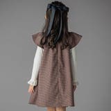 千鳥チェックラグランギャザースリーブワンピース(95~150cm) | BeBe Petits Pois Vert | 詳細画像4 