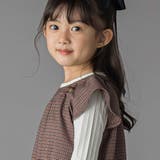 千鳥チェックラグランギャザースリーブワンピース(95~150cm) | BeBe Petits Pois Vert | 詳細画像5 