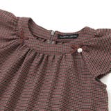 千鳥チェックラグランギャザースリーブワンピース(95~150cm) | BeBe Petits Pois Vert | 詳細画像8 