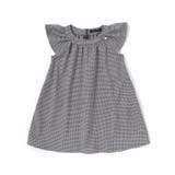 ブラック系 | 千鳥チェックラグランギャザースリーブワンピース(95~150cm) | BeBe Petits Pois Vert