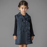 ネイビー | フリルトレンチ風ジレ(95~150cm) | BeBe Petits Pois Vert