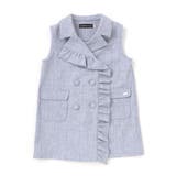 ブルー | フリルトレンチ風ジレ(95~150cm) | BeBe Petits Pois Vert