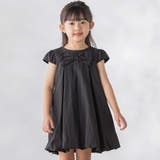 ブラック | センターリボンバルーンシルエットワンピース(95~150cm) | BeBe Petits Pois Vert