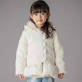 オフホワイト | フリル襟スカラップタフタダウンコート(95~160cm) | BeBe Petits Pois Vert