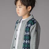 【お揃い】アーガイル+裏毛切り替え襟付きカーディガン(95~150cm) | BeBe Petits Pois Vert | 詳細画像4 