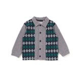 【お揃い】アーガイル+裏毛切り替え襟付きカーディガン(95~150cm) | BeBe Petits Pois Vert | 詳細画像8 