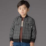 ブラック系 | チェック起毛ジップブルゾン(95~150cm) | BeBe Petits Pois Vert