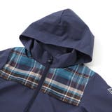 【お揃い】タフタ+チェック切り替えジップアップブルゾン(95~150cm) | BeBe Petits Pois Vert | 詳細画像12 