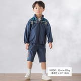 【お揃い】タフタ+チェック切り替えジップアップブルゾン(95~150cm) | BeBe Petits Pois Vert | 詳細画像2 