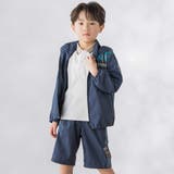 【お揃い】タフタ+チェック切り替えジップアップブルゾン(95~150cm) | BeBe Petits Pois Vert | 詳細画像3 