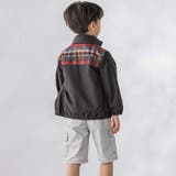【お揃い】タフタ+チェック切り替えジップアップブルゾン(95~150cm) | BeBe Petits Pois Vert | 詳細画像8 