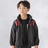 ブラック系 | 【お揃い】タフタ+チェック切り替えジップアップブルゾン(95~150cm) | BeBe Petits Pois Vert