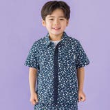 ネイビー系 | 【お揃い】ボタニカル柄シャツ(95~150cm) | BeBe Petits Pois Vert