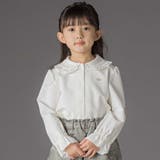 ホワイト | 丸襟フリル長袖ブラウス(95~150cm) | BeBe Petits Pois Vert