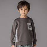 ブラック系 | 裏毛×タフタ切り替えトレーナー(95~160cm) | BeBe Petits Pois Vert