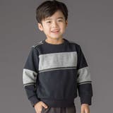 ネイビー系 | 裏毛×鹿の子切り替えトレーナー(95~160cm) | BeBe Petits Pois Vert