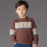 ブラウン系 | 裏毛×鹿の子切り替えトレーナー(95~160cm) | BeBe Petits Pois Vert