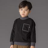 ブラック | 配色モックネックトレーナー(95~150cm) | BeBe Petits Pois Vert