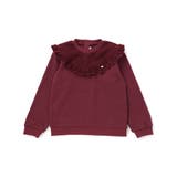 エンジ | ラメ起毛切り替え裏毛トレーナー(95~150cm) | BeBe Petits Pois Vert