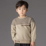 ベージュ系 | 裏毛×斜めジャガード切り替えトレーナー(95~150cm) | BeBe Petits Pois Vert