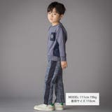 【お揃い】チェック柄裏毛配色切り替えロングパンツ(95~160cm) | BeBe Petits Pois Vert | 詳細画像3