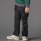 ブラック | フロッキープリントストレッチロングデニムパンツ(95~160cm) | BeBe Petits Pois Vert