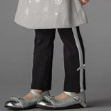 ブラック | 【お揃い】サイドリボンレースリブレギンス(95~150cm) | BeBe Petits Pois Vert