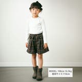 【お揃い】チェック柄リボンキュロットパンツ(95~150cm) | BeBe Petits Pois Vert | 詳細画像2