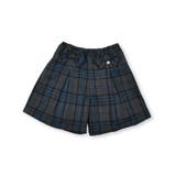 ブルー系 | 【お揃い】チェック柄リボンキュロットパンツ(95~150cm) | BeBe Petits Pois Vert