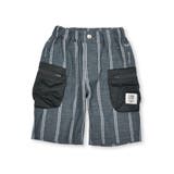 ネイビー系 | ストライプダンガリーハーフパンツ(95~150cm) | BeBe Petits Pois Vert