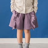パープル | 異素材フリルキュロットパンツ(95~150cm) | BeBe Petits Pois Vert