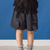ブラック系 | 異素材フリルキュロットパンツ(95~150cm) | BeBe Petits Pois Vert