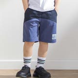 斜めカットソー布帛切り替え5分丈パンツ(95~160cm) | BeBe Petits Pois Vert | 詳細画像1