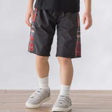 ブラック系 | 【お揃い】タフタ+チェック切り替えハーフパンツ(95~150cm) | BeBe Petits Pois Vert
