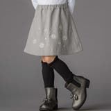 グレー | 雪刺しゅう+ラインストーンスカート(100~150cm) | BeBe Petits Pois Vert