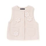 花モチーフシープボアベスト(95~150cm) | BeBe Petits Pois Vert | 詳細画像8