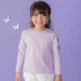 パープル | ハートくり抜き刺しゅう長袖Tシャツ(95~160cm) | BeBe Petits Pois Vert