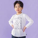 ホワイト | 刺しゅう風プリント入り長袖Tシャツ(95~150cm) | BeBe Petits Pois Vert
