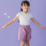 チュールリボン切り替え天竺半袖Tシャツ(95~150cm) | BeBe Petits Pois Vert | 詳細画像3 