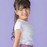 チュールリボン切り替え天竺半袖Tシャツ(95~150cm) | BeBe Petits Pois Vert | 詳細画像4 