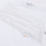 チュールリボン切り替え天竺半袖Tシャツ(95~150cm) | BeBe Petits Pois Vert | 詳細画像8 