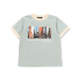 フォトプリント天竺配色半袖リンガーTシャツ(95~150cm) | BeBe Petits Pois Vert | 詳細画像6 