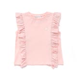 ピンク | 花柄シースルーフリルノースリーブTシャツ(95~150cm) | BeBe Petits Pois Vert