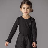 ブラック | フリル袖リブロングTシャツ(95~150cm) | BeBe Petits Pois Vert