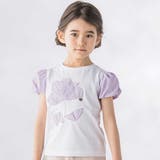 お花パッチワーク半袖Tシャツ(95~160cm) | BeBe Petits Pois Vert | 詳細画像1 