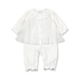 ホワイト | ドットチュールロンパースベビー(70~80cm) | BeBe Petits Pois Vert