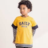 イエロー | ロゴパッチTシャツ+ボーダーロンT セット(100~160cm) | WASK
