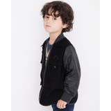 ブラック | 異素材 切り替え レイヤード風 | WASK